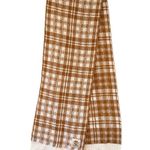 Timberland NWT Womens Plaid Scarf in Wheat 10"x63” Photo 7