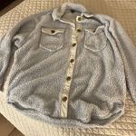 Blue Button Up Pullover Size XS Photo 3