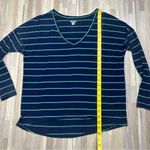 Aerie  Navy and Green Striped V-Neck Long Sleeve Top, Women’s Size Small Photo 4