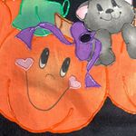 Tultex Vintage Halloween Puff Paint Sweatshirt with Cat & Pumpkins Size XL Photo 5