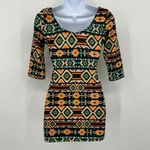 Vibe Sportswear Womens Medium 3/4 Sleeve Aztec Print Mini‎ Dress Soft Photo 1
