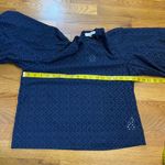 joe's jeans Joe’s Women’s XS Navy Blue Eyelet Cotton Flare Poof Sleeve Round Neck Top Blouse Photo 1