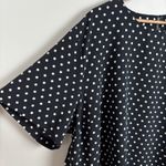 Maggie Barnes Blouse Top Womens 4X Black Polka Dot Short Sleeve Relaxed Fit Boxy Photo 2