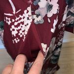 Wren & Ivory burgundy floral high low short sleeve dress with pockets Red Size L Photo 4