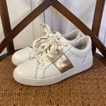 Boden White and Gold Stripe leather sneaker size 37/6 Photo 2