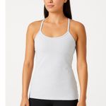 Lululemon  Power Y Tank Top White Gray Athletic Racerback Shirt Womens Size 10 Photo 0