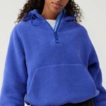Outdoor Voices Navy Blue Zip Fleece Hoodie Photo 0