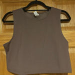 Yogalicious  Brown Sleeveless Crop Top Photo 0
