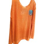 Judith March  Orange Crochet Long Sleeve Tunic/ Cover up Ez XL Photo 1
