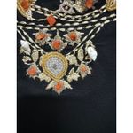 Jessica Howard  Vintage Beaded Sea Shell Black Maxi Dress Formal Ocean Size 12 Photo 6