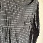 prAna Gray Blue Striped Long Sleeve Crew Neck Pocket Tee Womens S Classic Basic Photo 1
