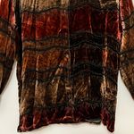 Chico's design silk rayon velvet button up blouse sheer detail size 2 = large Photo 5