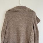 American Eagle Brown Gold Metallic Chunky Knit Open WOOL Draped Cardigan Sweater Photo 9