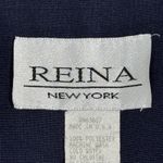 Vintage Reina Blazer Womens 10P Navy Blue Pearl Button Embroidered Career Jacket Photo 6