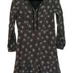 Loft  black and white printed flounce skirt mini dress 4p Photo 0