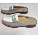 G.H. Bass & Co Weejuns Wynn Colorblock Penny Mules Leather Slip On Women's Sz 6 White Photo 3