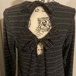 Francesca's Gray & Black Striped Long Sleeve Dress Photo 3