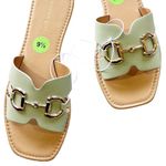 Madden Girl NEW  MINT GREEN SLIP ON SLIDE BUCKLE GOLD SZ-9.5 Photo 3