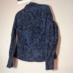 Harvé Benard Harve Benard Button Up Shirt Navy Blue Black Velvet Cotton Womens Size Large Photo 5