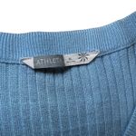 Athleta  XL‎ Blue Ribbed Knit cashmere blend Dress 3/4 Sleeve Scoop Neck Casual Photo 3