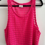 PINK - Victoria's Secret Victoria’s Secret PINK Hot Pink Crochet Tank Top Women’s XS Photo 0