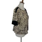 Cotelac Blouse 0 Short Sleeve Black Tan Artsy Unique‎ Workwear Photo 3