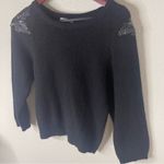 Vintage SML Sport Silk Angora Sweater Size Large Embellished Beaded 80s Black Photo 1