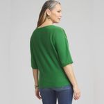 Chico's NWT  Vibrant Green Embroidered Dolman Pullover Sweater Top Size 1/M Photo 8