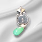 Whitney Kelly Sterling Silver Lapis Lace Agate Chrysoprase Pendant Photo 8