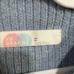 Free People Beach Women's Cotton Blue Mock Neck Dolman Pullover Sweater Small Photo 3