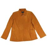 MontanaCo Suede Leather Jacket Women's Full Zip Copper Orange Warm Tone Large Photo 0