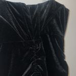 Black Corset Velvet Sexy Bodycon Milkmaid Mini Ruched Dress Sweetheart Fairycore Size M Photo 4