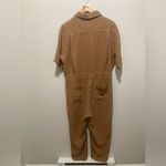 Mate the Label Sedona 100% Linen Utility Jumpsuit Size Large Tan Photo 2