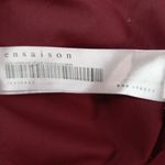 EnSaison L Babydoll Elegant Burgundy Puff Sleeve Tie Back Crop Top Red Size L Photo 7