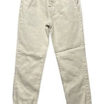 J Brand  Beige High-Rise Raw Hem Straight Leg‎ Cropped Jeans Size 24 Photo 0