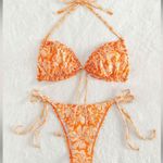 SheIn Orange Floral Bikini Photo 0