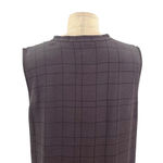 Eileen Fisher  Twill Plaid‎ Mandarin Collared Shirt Dress Tunic Gray Size Medium Photo 7