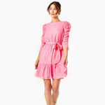 Lilly Pulitzer  Chianna silk dress in coral sands gold metallic silk size 10 NWT‎ Photo 1