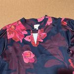 Adelyn Rae  satin dress floral print, split long sleeve, size XL NWOT Photo 4