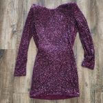 Retrofête Retrofete Mertzi Sequin Dress in Purple Size Small Mini Long Sleeve NWT Photo 1