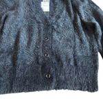 French Connection Black Cardigan Sweater Soft Teddy Fuzzy Size Medium Womens NWT Photo 3