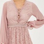 Topshop Lace Detail Mini Tie Dress Women's Size 4 Photo 0