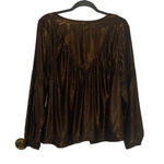 Anthropologie NWT Amadi Merry Metallic Lure Bronze Party Cocktail Blouse Photo 6