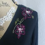 Valerie Stevens  Silk Sweater w Embroidered Flowers Photo 1