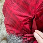 Columbia  Women's Checkered Red Puffer Jacket plaid removable hood down coat Photo 4