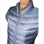 Martha Stewart Dusty Blue Down Insulated Zip Puffer Vest Short Sleeve Jacket M Size M Photo 6