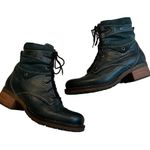 Dromedaries Kara Teal Leather Combat Boot, EU 39 Blue Size 9 Photo 1