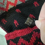 Reversible Infinity Scarf Reindeer Argyle Fair Isle Woven Knit Soft Warm Black Photo 6