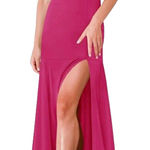 NWT ZESICA OFF SHOULDER HIGH SLIT BODYCON‎ MAXI DRESS PINK EVENING GOWN SMALL Photo 0