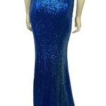Faviana 7507 Royal Blue Sequenced sexy open back prom dress size 4 Photo 9